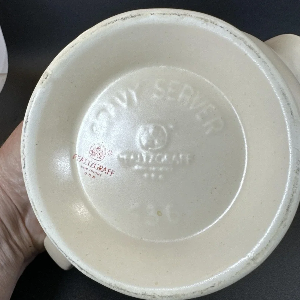 Vintage Pfaltzgraff Gravy Boat Discontinued Stoneware Floral Cottage Core